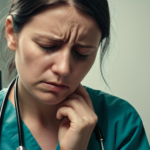 **Image Prompt 1: The Silent Toll of Burnout**
    "A candid, realistic portrait of a healthcare professional, possibly a doctor or public health worker, with a visibly tired and contemplative expression. Their eyes show deep fatigue, reflecting a 'knot in the stomach' feeling or the weight of constant pressure. The background is subtly blurred, hinting at an endless stream of tasks or a demanding medical environment. Focus on conveying the emotional and cognitive toll of their work, the 'silent erosion' of burnout, and a sense of overwhelm. The lighting should be muted, creating a slightly somber yet empathetic atmosphere."