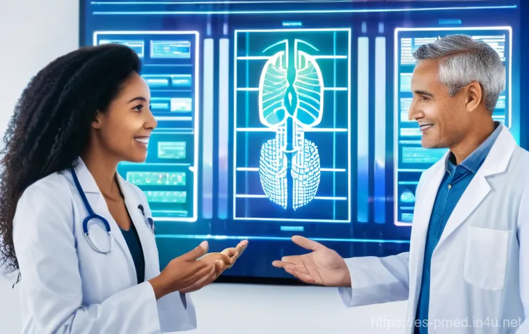 예방의학 관련 학회와 네트워킹 - **Prompt 1: AI-Powered Predictive Health**
    A diverse group of individuals, including men and wom...