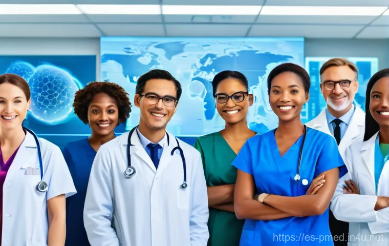 예방의학 국제 자격증 정보 - **Prompt:** A vibrant, optimistic scene depicting the future of preventive medicine. A diverse group...