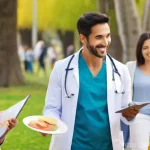 Home 15 예방의학 전문가 연봉 동향 - **Prompt:** A diverse group of people, including adults and children, engaging in a community health...