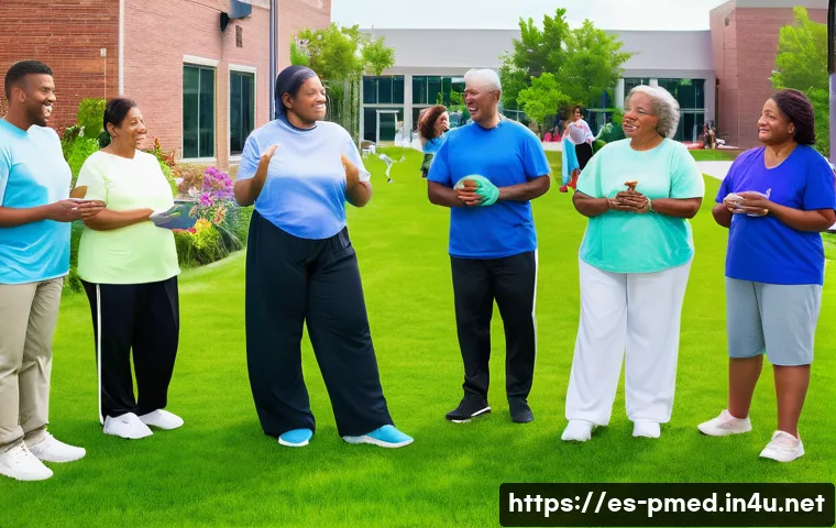 예방의학 진로 고민 상담 - A vibrant and diverse group of people of varying ages, including young children wearing clean, moder...