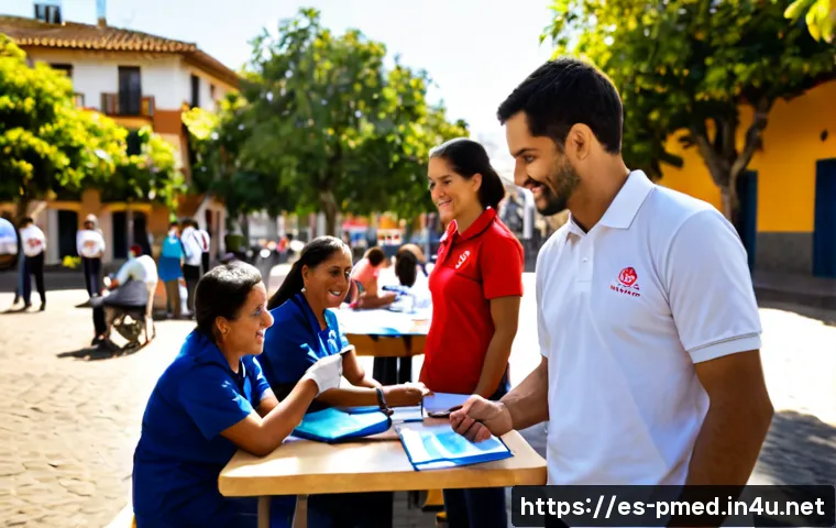 예방의학 분야에서의 봉사활동 경험 - Photorealistic community preventive health outreach in a sunny Spanish-speaking Latin American neigh...